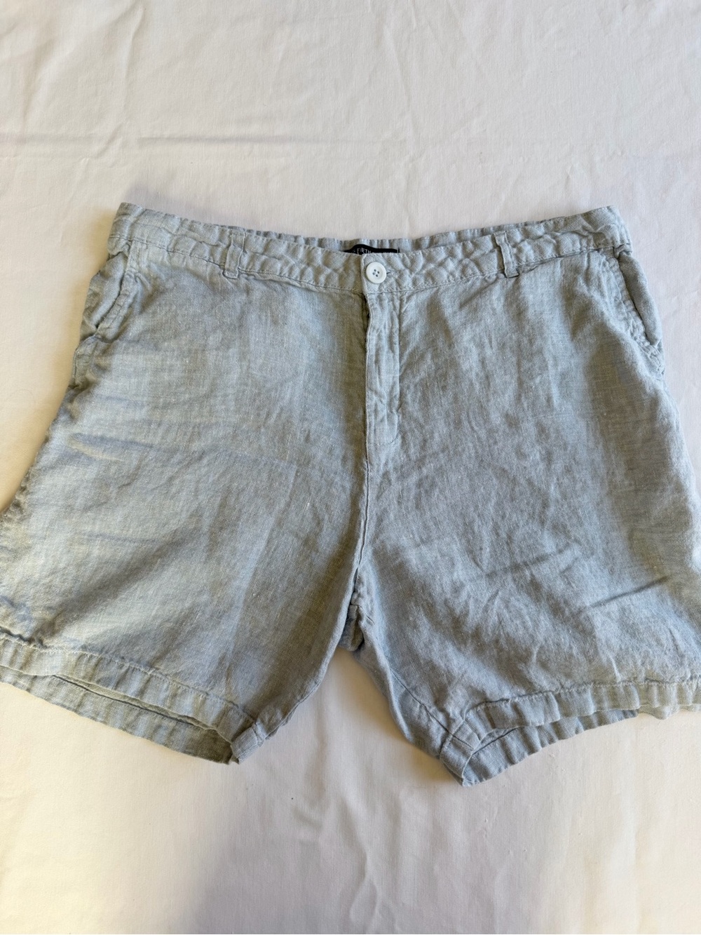 Saks Fifth Avenue Light Blue Linen Blend Bermuda Shorts